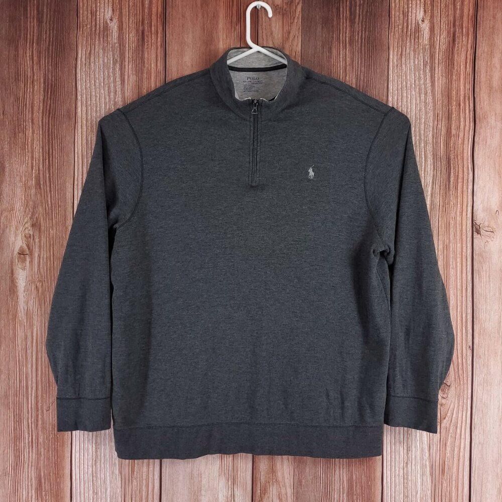 Polo Ralph Lauren Performance Mens Size XXL Gray 1/4 Zip Pullover Sweatshirt